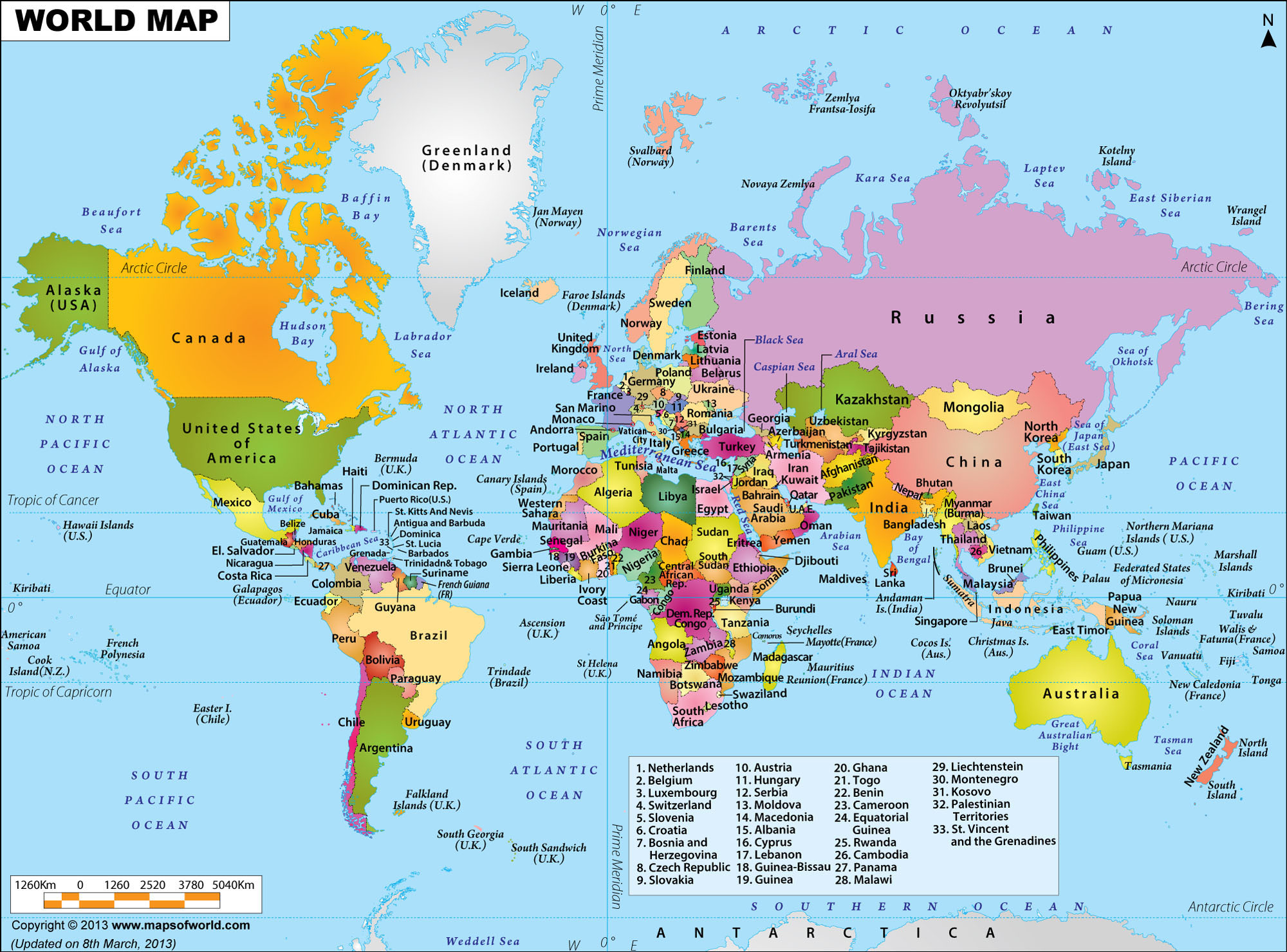 A political map of the world in 2014