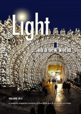 The word 'Light' projected onto the Damascus Gate in Jerusalem.