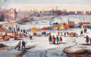 Painting of the frozen river Thames