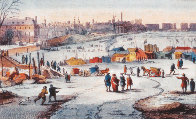 Painting of the frozen river Thames