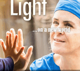 Light magazine front cover showing UK health service worker
